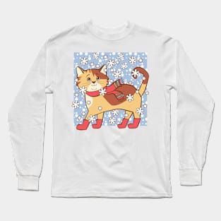 Cat in Snow Long Sleeve T-Shirt